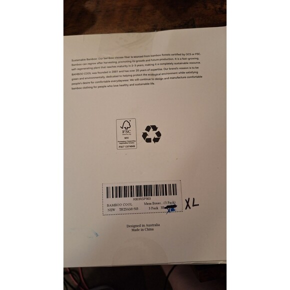 Bamboo Cool Mens 3 Pack Boxer Briefs Size X L Multicolor  New - Picture 6 of 6